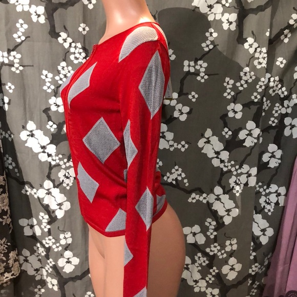 NWT Knit Harlequin Zipper Sweater - Picture 2 of 5